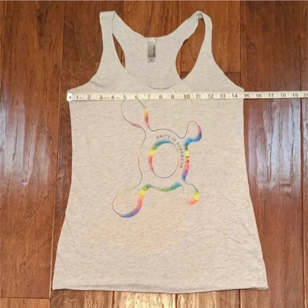 Unity is Strength Tank Top‎ Womens XS Gray Rainbow Science Diversity Equality - Picture 4 of 5